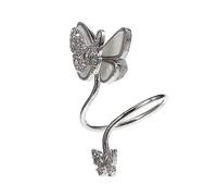 DEARMAMY Butterfly Ring for Women Fashion Jewelry Nail Art Charm Pearl Shell Cubic Zirconia Diamond Decorations
