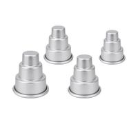 DEARMAMY Cake Baking Molds Easy to Clean for Home and Professional Cake Shop Baking Cupcake and Chocolate Pudding Cups 4pcs Silver Aluminum Alloy 3-Tier