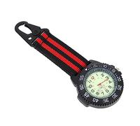 DEARMAMY Carabiner Watch Red Backpacker Pocket Watch Zinc Alloy Glass