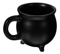 DEARMAMY Cauldron Coffee Mug Black Ceramic 401-500ml with Large Handle