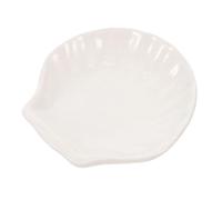 DEARMAMY Ceramic Tea Bag Holder Tea Bag Coaster Shell-shaped Plate Dessert Platter Snack Dish Seasoning Dish