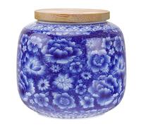 DEARMAMY Ceramic Tea Canister Lid Stylish Sealing Tea Storage Pot Food Storage Container for Kitchen Elegant Design Non-absorbent High Hardness for Home Use