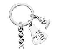 DEARMAMY Chemistry Keychains Men Science Mad Microscope Science Teacher Jewelry Molecular Jewelry
