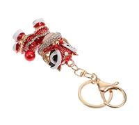 DEARMAMY Chinese Lion Dance Keychain Decorative Rhinestone Bag Pendant for Keyring