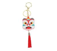 DEARMAMY Chinese Lion Dance Keyring Cherry Keychain Unique Keyholder Pendant Keychain Bag Pendant Exquisite Keychain Decor for Craft DIY