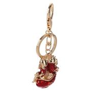 DEARMAMY Chinese Style Key Chain Lovely Pisces Design Red Enamel Key Pendant for Car and Bag Decoration Unique for