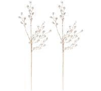 DEARMAMY Christmas Berry Picks Christmas Acrylic Crystal Berries Stems 2pcs Artificial Berry Picks Fake Holly Branch Twig Stem for DIY Xmas Tree Ornaments Wreath Vase Filler