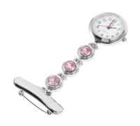 DEARMAMY Clip on Watch Practical Timekeeping Tool Elegant Alloy with Dazzling Inlay Design Nurse for Students and Nurses, and Exam Accessory
