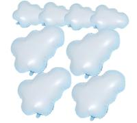 DEARMAMY Cloud Shape Foil Balloons 8pcs Set Airplane Birthday and Baby Shower Decorations Wedding Cloud Balloons Party Supplies Rainbow Theme