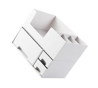 DEARMAMY Cosmetic Storage Box Double Desktop Makeup Organiser Tray Plastic Makeup Storage Box for Vanity Table Dressing Table Organizing Cosmetics