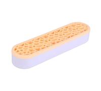 DEARMAMY Creative Silicone Makeup Brush Holder Organizer Yellow 3-compartment Drying Rack for Cosmetic Brushes for Makeup Lovers Suitable for Dressing Tables and Countertops