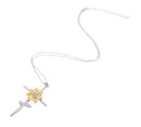 DEARMAMY Cross Sunflower Necklace for Women Lightweight Minimalist Pendant Jewelry Durable Design with Daisy Flower for Daily Wear and Special Occasions