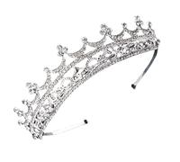 DEARMAMY Crystal Headband Crown for Wedding Bride Shiny Headdress Wedding Crown Jewelry for Bride