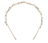 DEARMAMY Crystal Pearl Headband Embellished Women Hair Accessory for Wedding Guest Bling Statement Headbands for Teens Fashionable Jewelry Headpiece