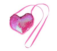 DEARMAMY Cute Heart Shaped Sequin Purse Sparkly Clutch Purses for School Travel Shopping and Parties Fashion Heart-Shaped Girl Handbags