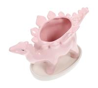 DEARMAMY Cute Pink Saber-tooth Dinosaur Ceramic Flower Pot Decorative Succulent Planter Multi-function Animal Pot for Indoor Garden Balcony Patio Use