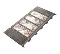 DEARMAMY Decorative Mini Screen Divider with Chinese Style Painting of Plum Orchid Bamboo Chrysanthemum, Lacquer Folding Screen for Home Study and Office Desktop Ornament