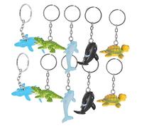 DEARMAMY Delicate Pendant Ocean Keychain Set 12pcs Sea Animal Keyrings Smooth Touching Feeling