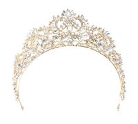 DEARMAMY Delicate Rhinestone Bridal Crown Headdress for Women Shiny Crystal Hair Accessory for Weddings Engagements and Parties Unique Design for Memorable Photos