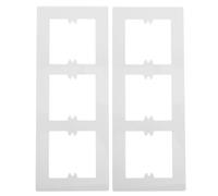 DEARMAMY Design with Precision Fit and Enhanced Aesthetic Appeal Modern Rocker 2pcs White 3-Gang Wall Plate Cover Electrical Outlet Receptacle Cover Plastic for Switches for Homes