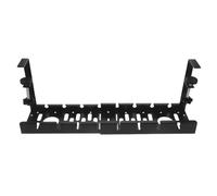 DEARMAMY Desk Cable Tray Expandable 15.7-20.5 Inch Steel Clamp Rack Black | No Drill Attachment, Integrated Channels and Mini Shelf, Fits Power Cords and Strips, Black Finish