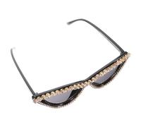 DEARMAMY Diamond- Triangle Cat-eye Sunglasses Neon Decor Women Trendy Retro Sparkly Rhinestones Sun Glasses Sunglasses Cat Eyes Cat Eyes Sunglasses Personalized Sunglasses Ac
