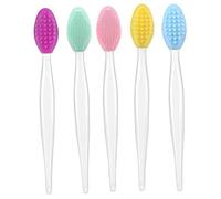 DEARMAMY Dual-sided Bubble Lip Scrub Brush Exfoliating Lip Scrubber Tool 5pcs Pack