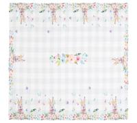 DEARMAMY Easter Tablecloth Bunny Pattern Polyester Easy Clean for Tables