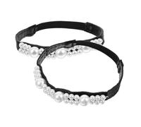 DEARMAMY Elastic High Heel Straps Women's Fake Pearl Shoe Bands Detachable Heel Grips Prevent Drop Secure Fit for Single Shoes Sandals