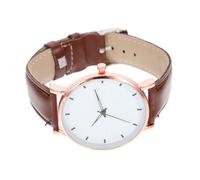 DEARMAMY Elegant Men's Wristwatch Simple Design Rose Gold and Brown Leather Thin Quartz Watch for Stylish Gentlemen