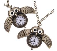 DEARMAMY Elegant Owl Pocket Watch Retro Owl Pocket Watch Long Strong Chain Friends Colleagues