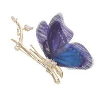 DEARMAMY Elegant Purple Organza Butterfly Brooch Pin with Rhinestones Copper and Silk Wedding Lapel Accessory for Dresses Shawls Scarves Versatile Decorative Jewelry gift for for for for for for for