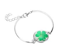DEARMAMY Elegant Wrist Chain 2pcs Four-leaf Bracelet Bangle Women's Fashion Jewelry Girls Friendship Bracelet Show Your Style