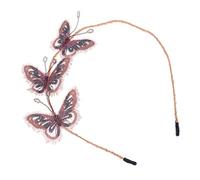 DEARMAMY Embroidered Butterfly Headband Handmade Durable Hair Accessory Lightweight Photo Prop for Women Wedding Hair Stylish and Comfortable