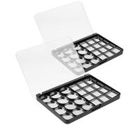 DEARMAMY Empty Magnetic Eyeshadow Palette 2pcs 24-compartment Diy Makeup Tray Organizer for Custom Eyeshadow Storage, Refillable Cosmetic Palette for Professional and Travel Use