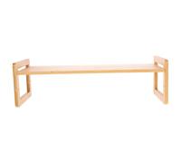 DEARMAMY Ergonomic Bamboo Monitor Stand Riser with Storage Shelf for Office Desk, Improving Posture and Providing Khaki Desk Raiser for Comfortable Viewing Height