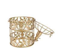 DEARMAMY European Style Gold Metal Birdcage Adornment Small Size 14cm Diameter 25cm Height DIY Iron Art Decorative Birdcage for Wedding and Garden Display