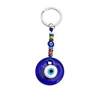 DEARMAMY Evil Eye Keyring Keychain Blue Eye Bead Fashion Pendant Car and Home Decor Long