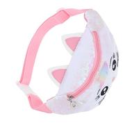 DEARMAMY Fanny Pack with Glittering Sequin and Playful Cat Embroidery Lightweight Adjustable Waist and Shoulder Bag for Quick Release Strap Birthday Gift