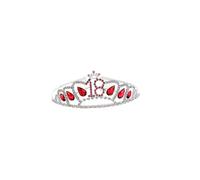 DEARMAMY Fashionable Red Crystal Crown Unique Wedding Dress Accessory Number Headband for Girls