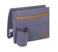 DEARMAMY Felt Sofa Armrest Storage Organizer Pouch with Multiple Pockets, Smoke Grey Bedside Couch Caddy Bag for Remote, Magazines, Phone and Tablet Holder