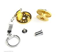 DEARMAMY Fishing Reel Key Ring Miniature Moving Parts Key Charm Sea Fishing Accessories for Fisher Lovers