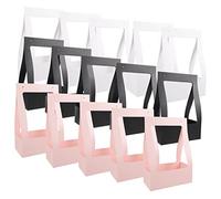 DEARMAMY Floral Box Paper 15pcs Flower Boxes Handles Portable for Bouquets for Events