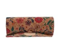 DEARMAMY Floral Lipstick Holder Case with Built-in Mirror - Sustainable Soft Cork Makeup Pouch, Vintage Mini Travel Lipstick Organiser & Protective Storage Box for Handbag or Vanity, Floral