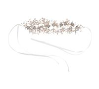DEARMAMY Floral Wedding Hairpiece Elegant Bride Rhinestone Headband for Updo Grecian Leaf Hair Jewelry Gold Hair Accessories Wedding Guest