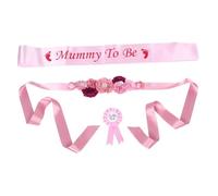 DEARMAMY Flower Belt Corsage Mommy Sash Pregnancy Shower Pin for Gender Reveal Party Maternity Decor