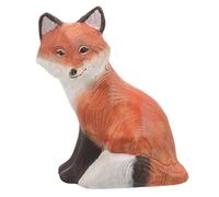 DEARMAMY Fox Figurine Wooden Fox Figurines Desktop Statues Hand Animals Ornament Wood Art Sculpture Forest Animals Figures for Home Bedroom Farmhouse Decorations Statue