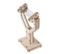 DEARMAMY Glass Triangular Prism with Wooden Rack for Physics Optical Experiments and Light Refraction Kit, Precise Light Reflection Tool Suitable for Photography Effects and Scientific