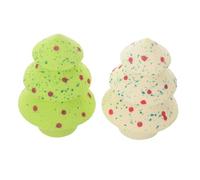 DEARMAMY Glittery Star Ball Makeup Sponge Soft Hypoallergenic for Wet Foundation and Powder Blending Unique Christmas Tree Design Facial Sponges for Sensitive Skin