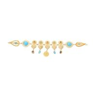 DEARMAMY Gold Headpiece Women Boho Headband Flower Headband Ethnic Hair Accessories Vintage Palace Style